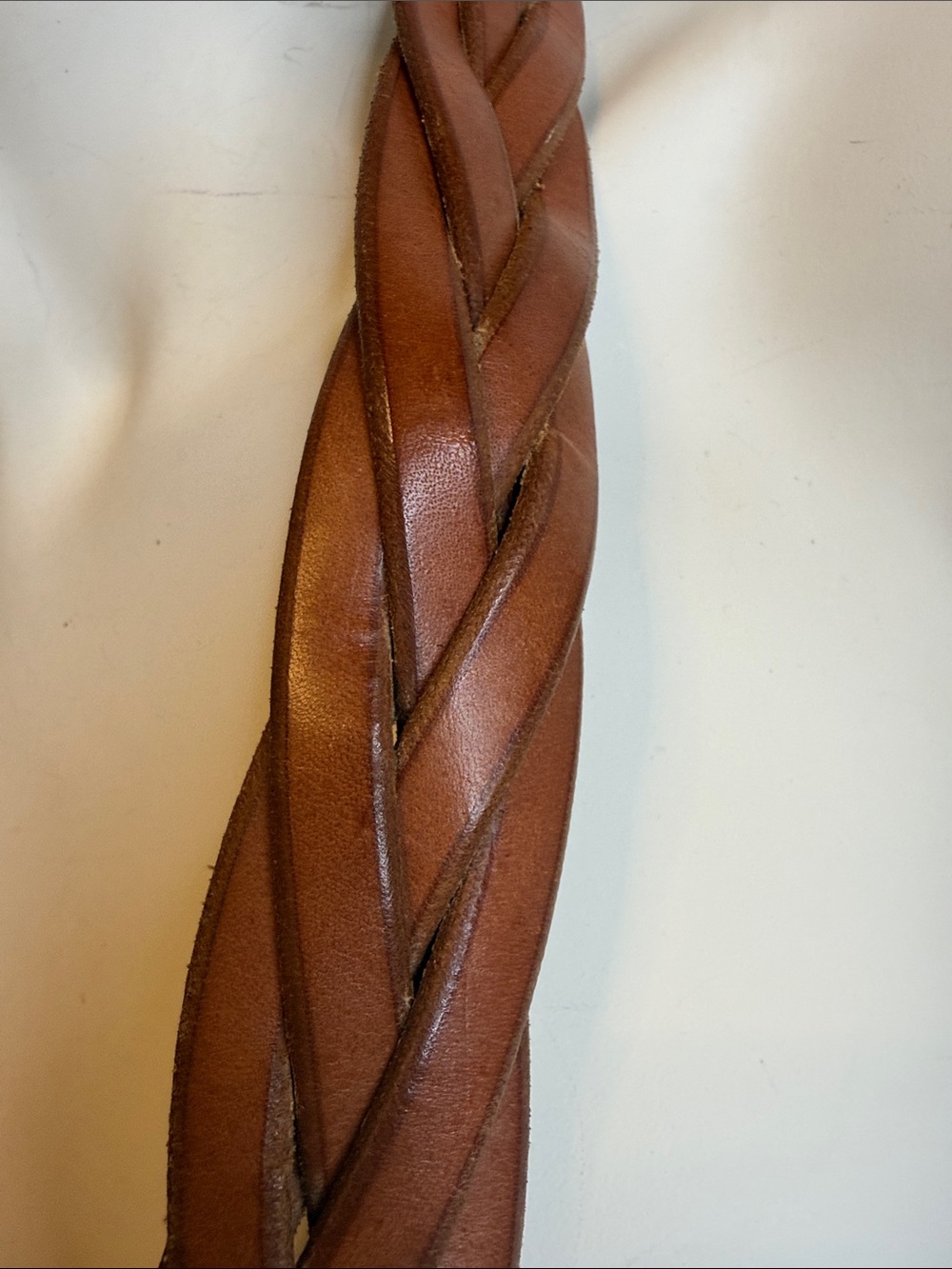 Vintage Ralph Lauren Concho Leather Belt Size S Brown Braided Leather Western - Picture 6 of 11